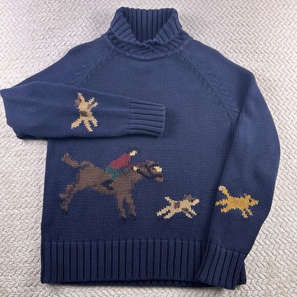 Pendleton Fox Hunt Chunky Collar Sweater Women’s Dogs Intarsia XL - Picture 7 of 16